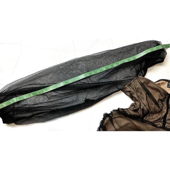 Shein Curve Black Mesh Panel Bodysuit Women's 1XL - Picture 2 of 10